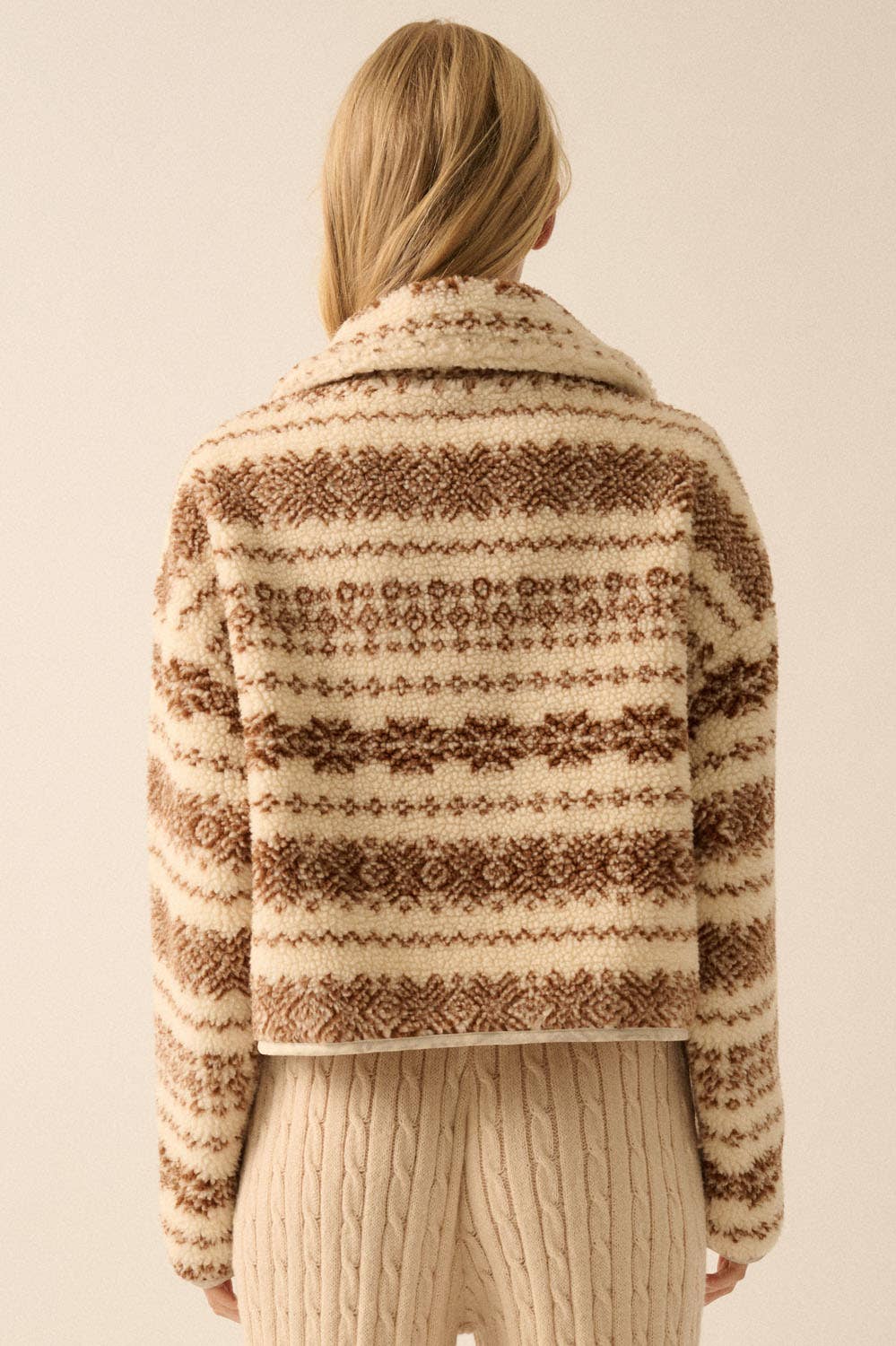 Alpine Print Sherpa Fleece Jacket