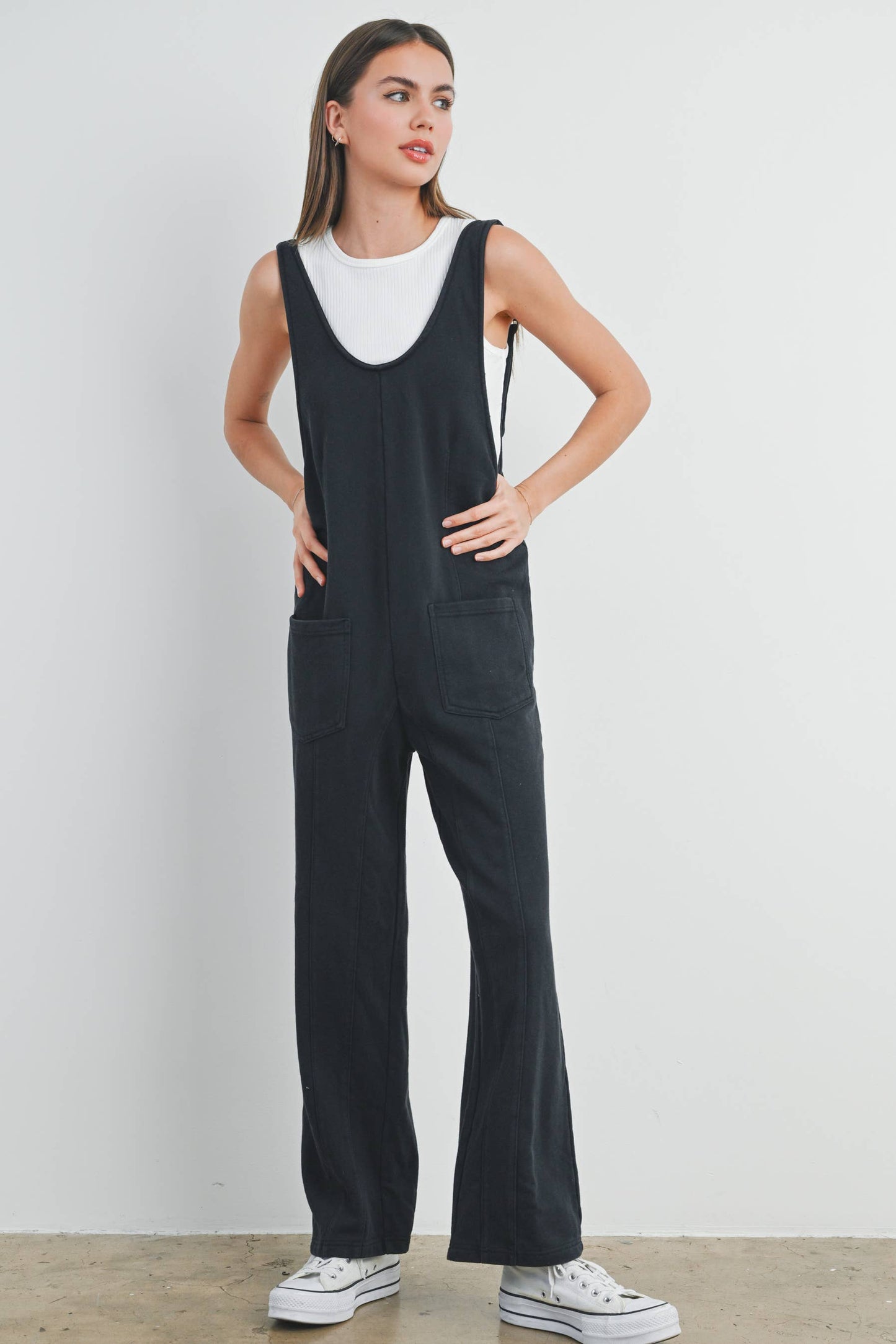 Sleeveless Jumpsuit with Pockets