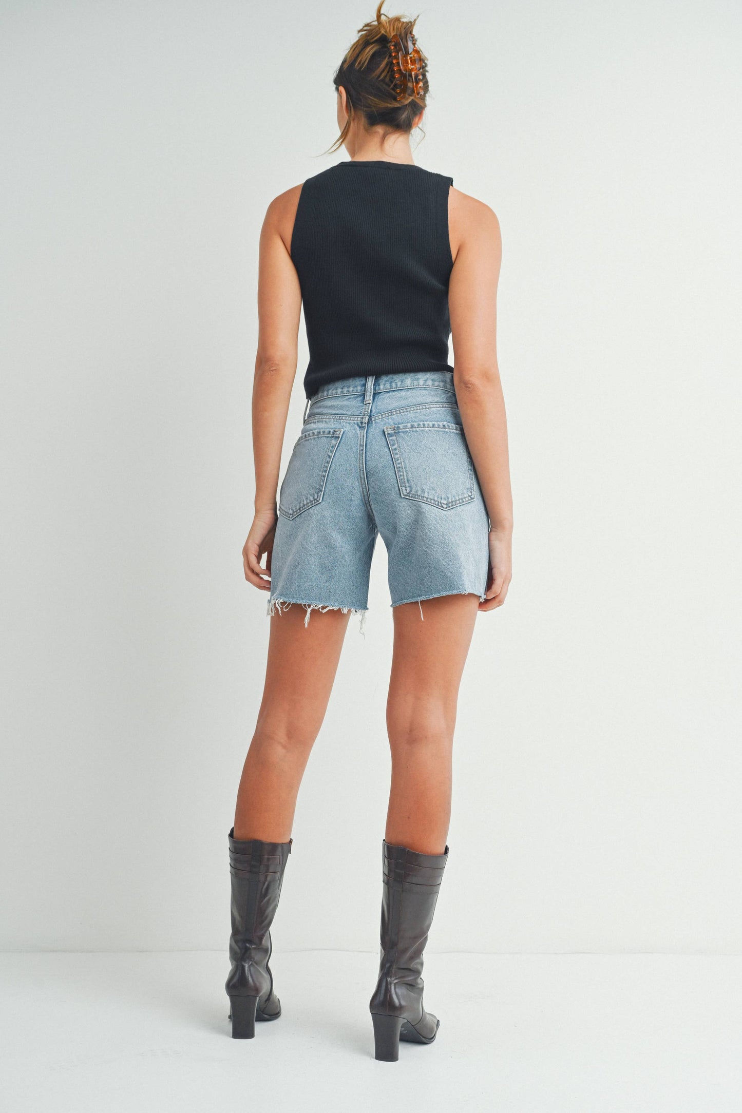 Lightly Distressed Mid-Length Short