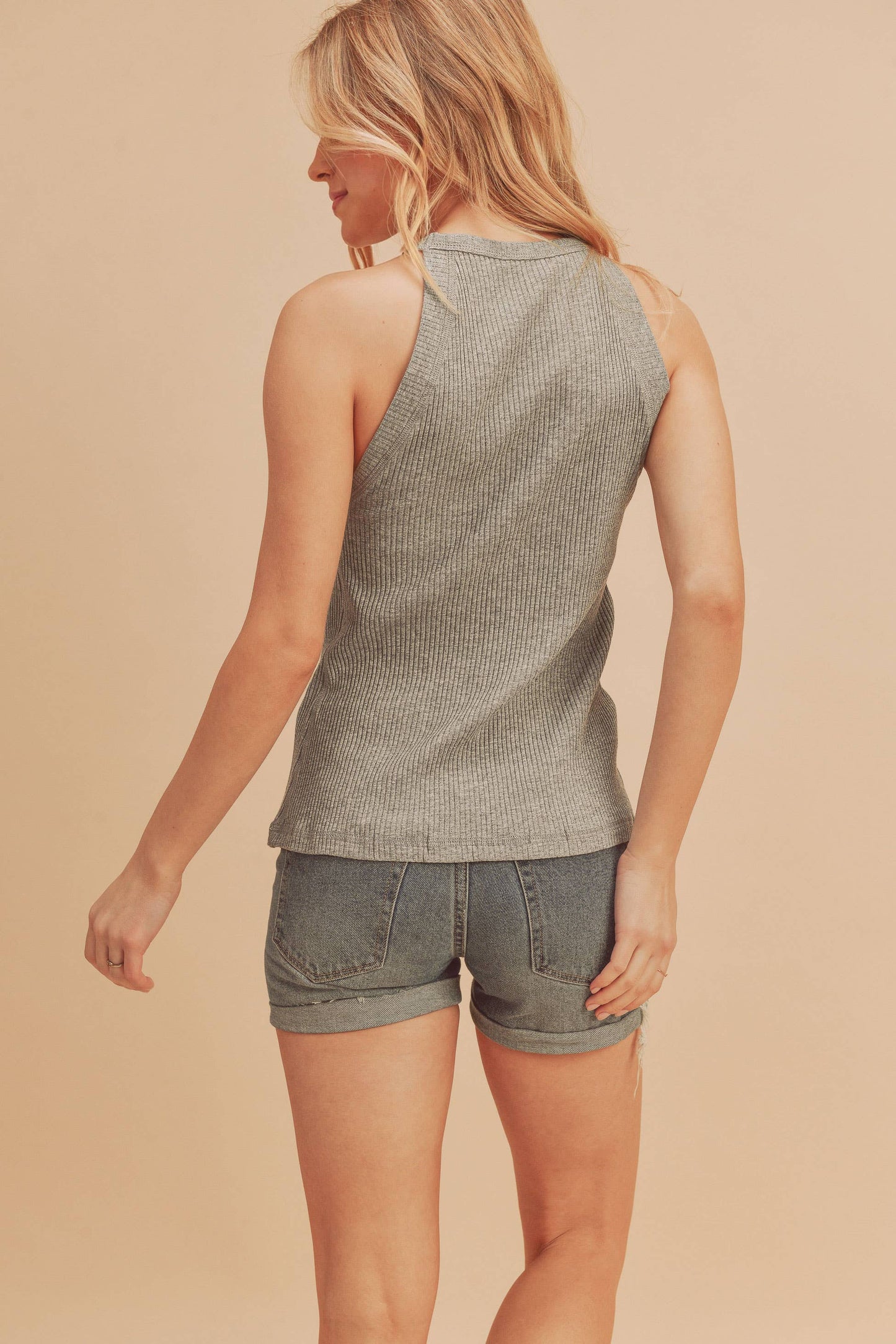 Edie High Neck Tank Orange