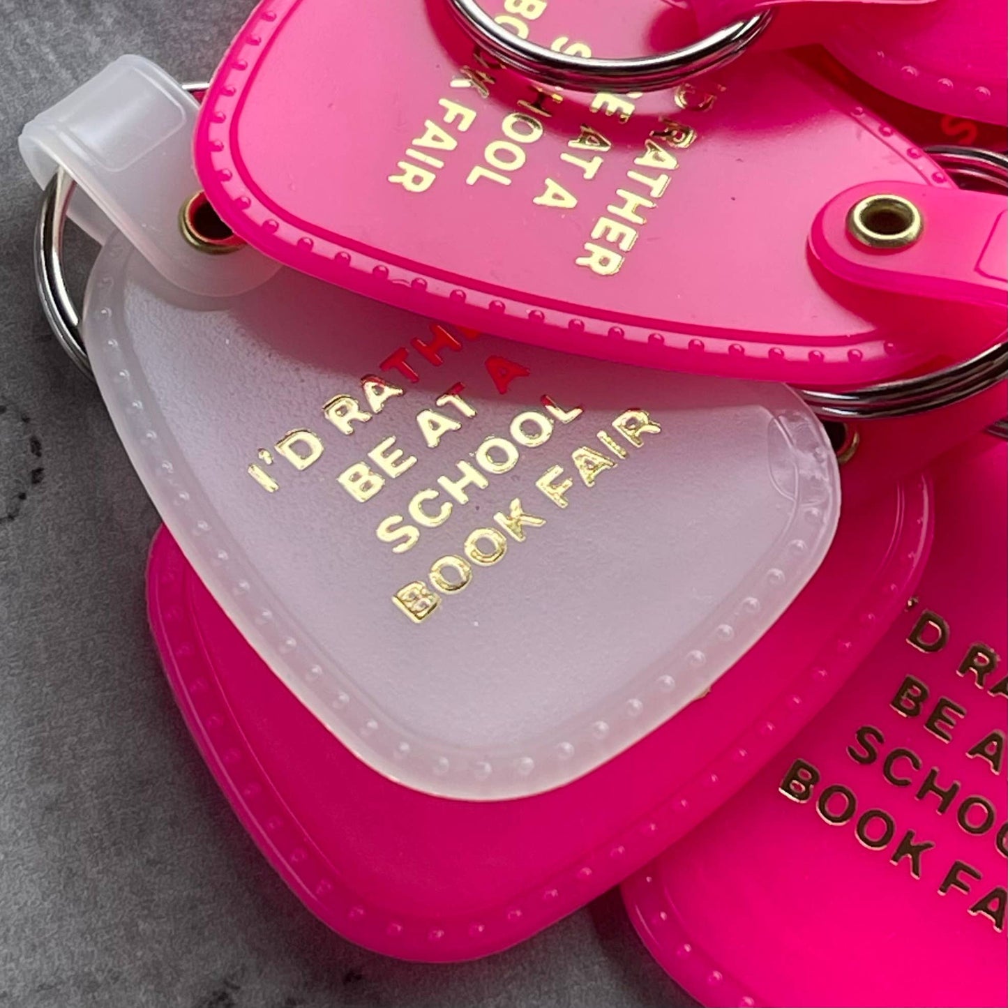 I’d Rather Be at a School Book Fair Saddle Keychain