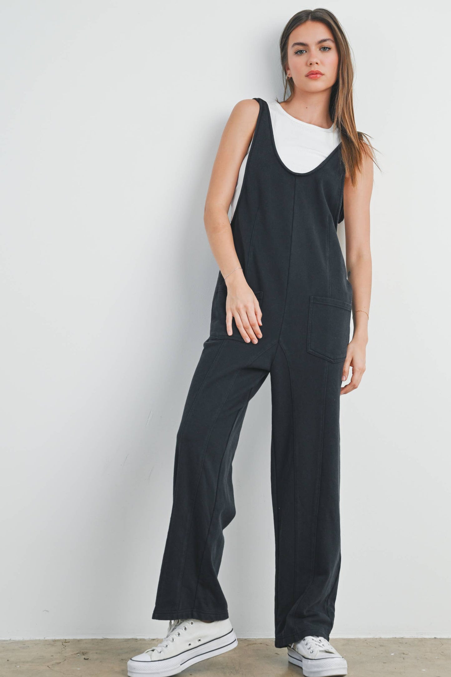 Sleeveless Jumpsuit with Pockets