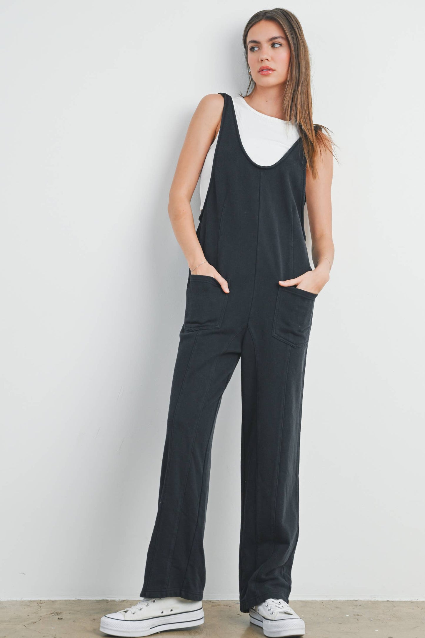 Sleeveless Jumpsuit with Pockets