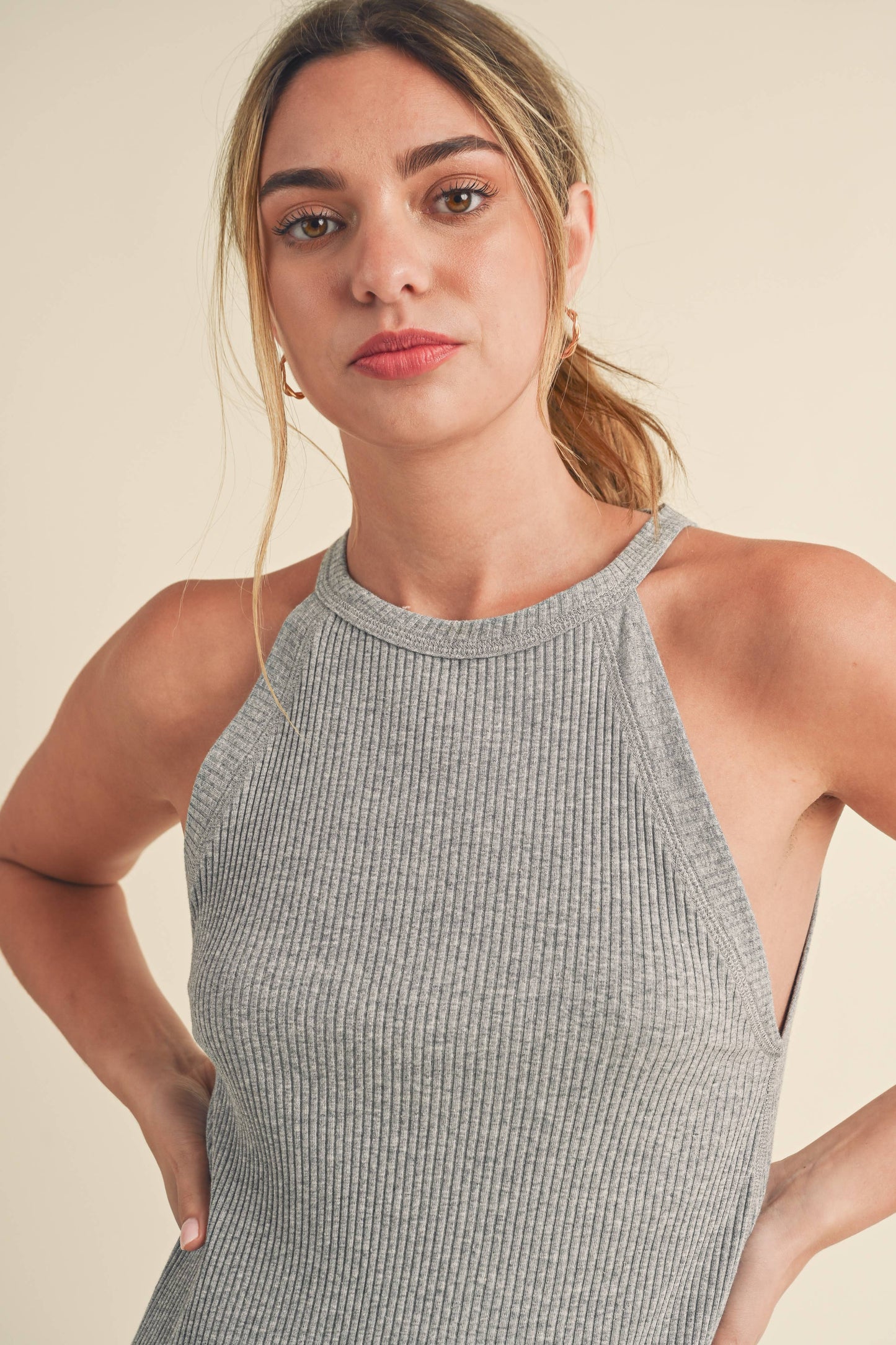 Edie High Neck Tank Orange