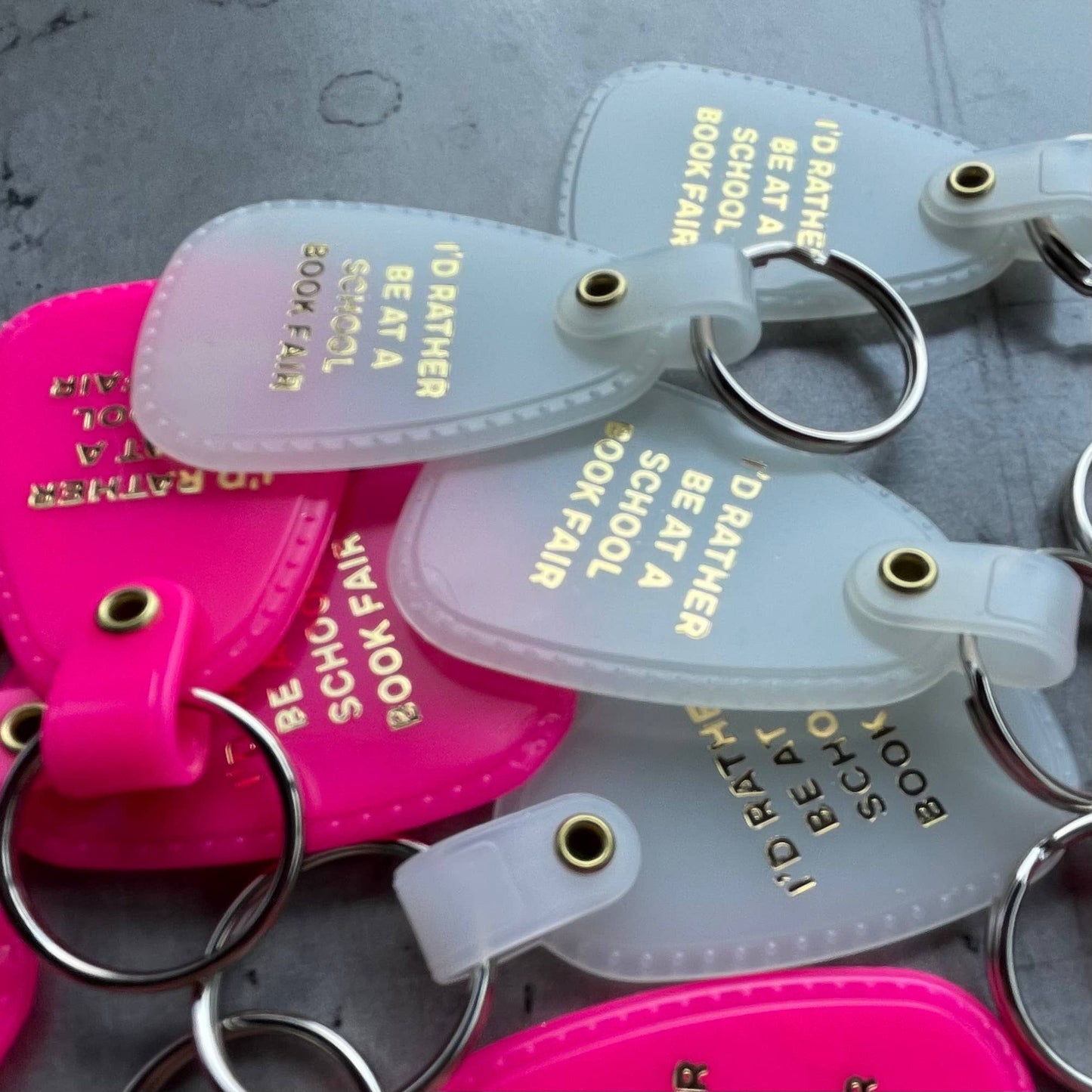 I’d Rather Be at a School Book Fair Saddle Keychain