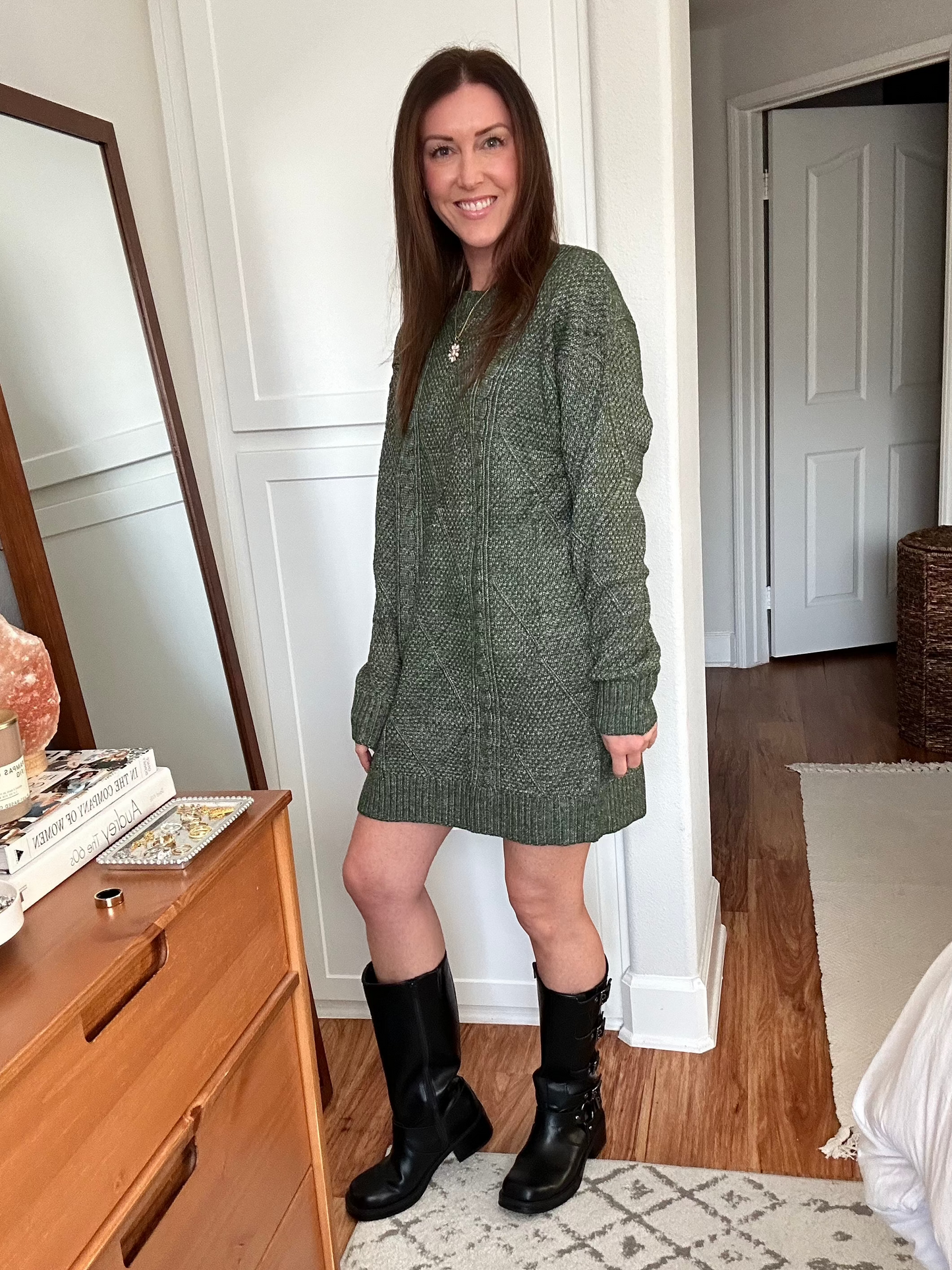 Cable Knit Sweater Dress (2 Colors)