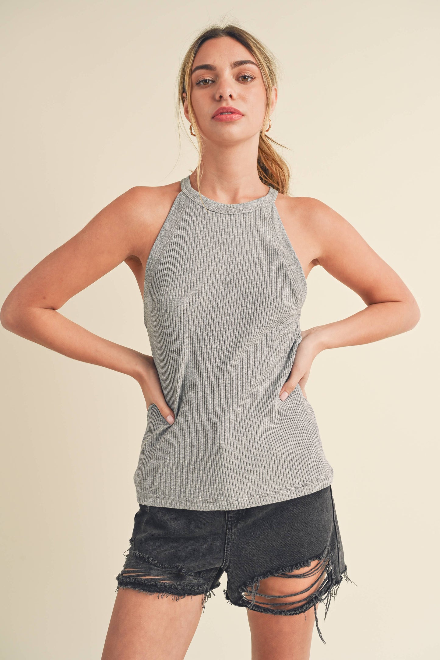 Edie High Neck Tank Orange