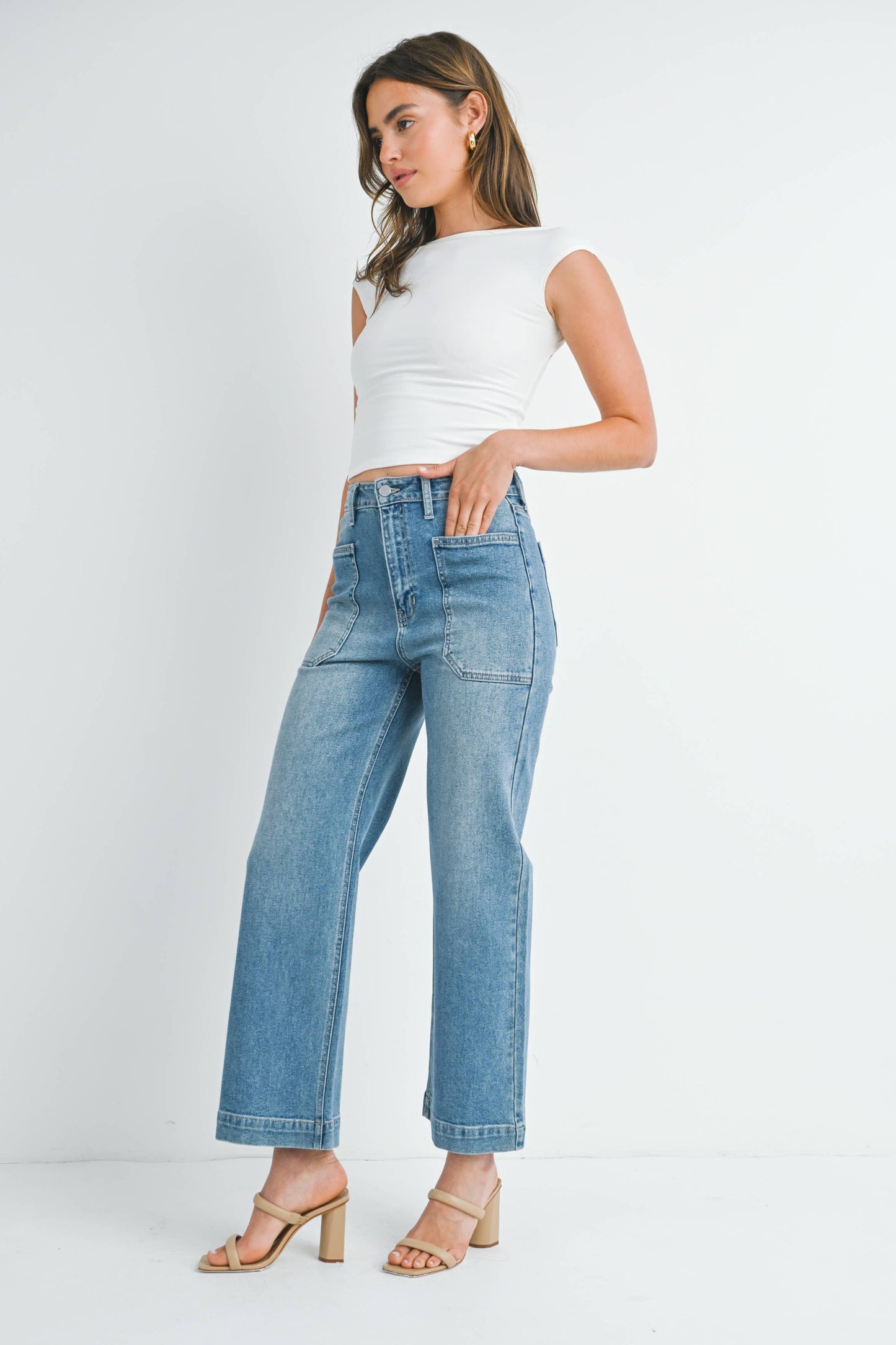 High Rise Wide Leg Jeans