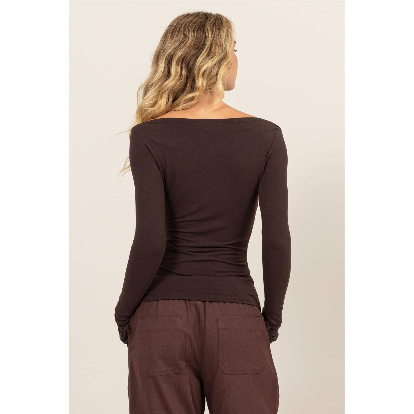 Boat Neck Long Sleeve Top (2 Colors)